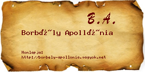 Borbély Apollónia névjegykártya