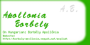 apollonia borbely business card