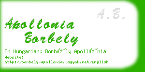 apollonia borbely business card